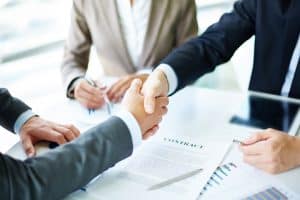 Business men shaking hands